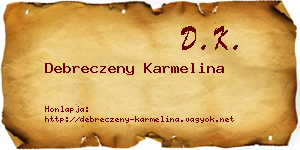Debreczeny Karmelina névjegykártya