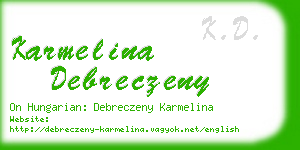karmelina debreczeny business card